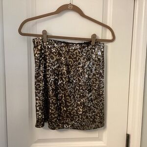 Ladies Olivaceous Sequined Mini Skirt